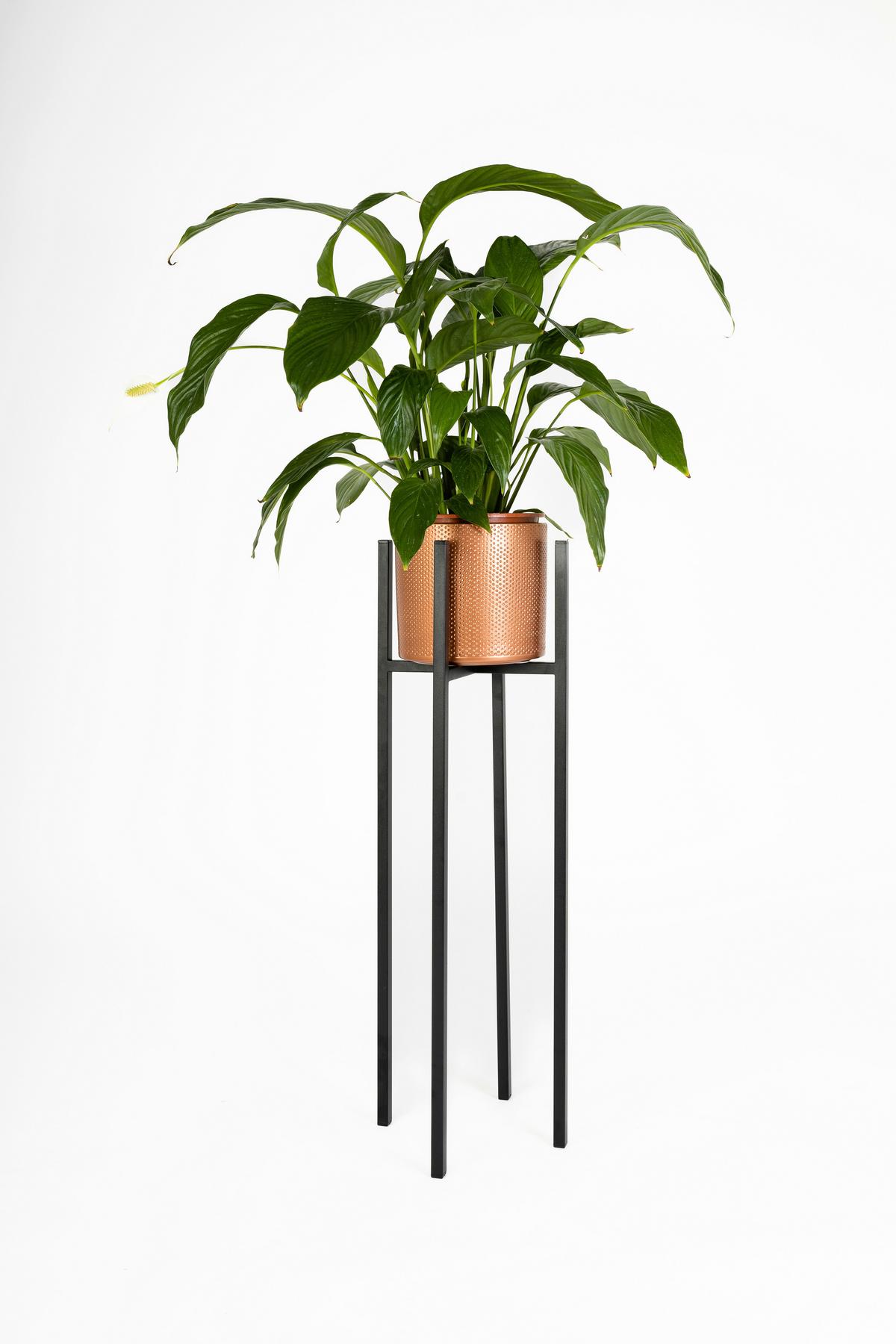 Blumenständer Aluminium Schwarz Bxhxt: 28x75x28 Cm - Schwarz, Basics, Metall (28/75/28cm)