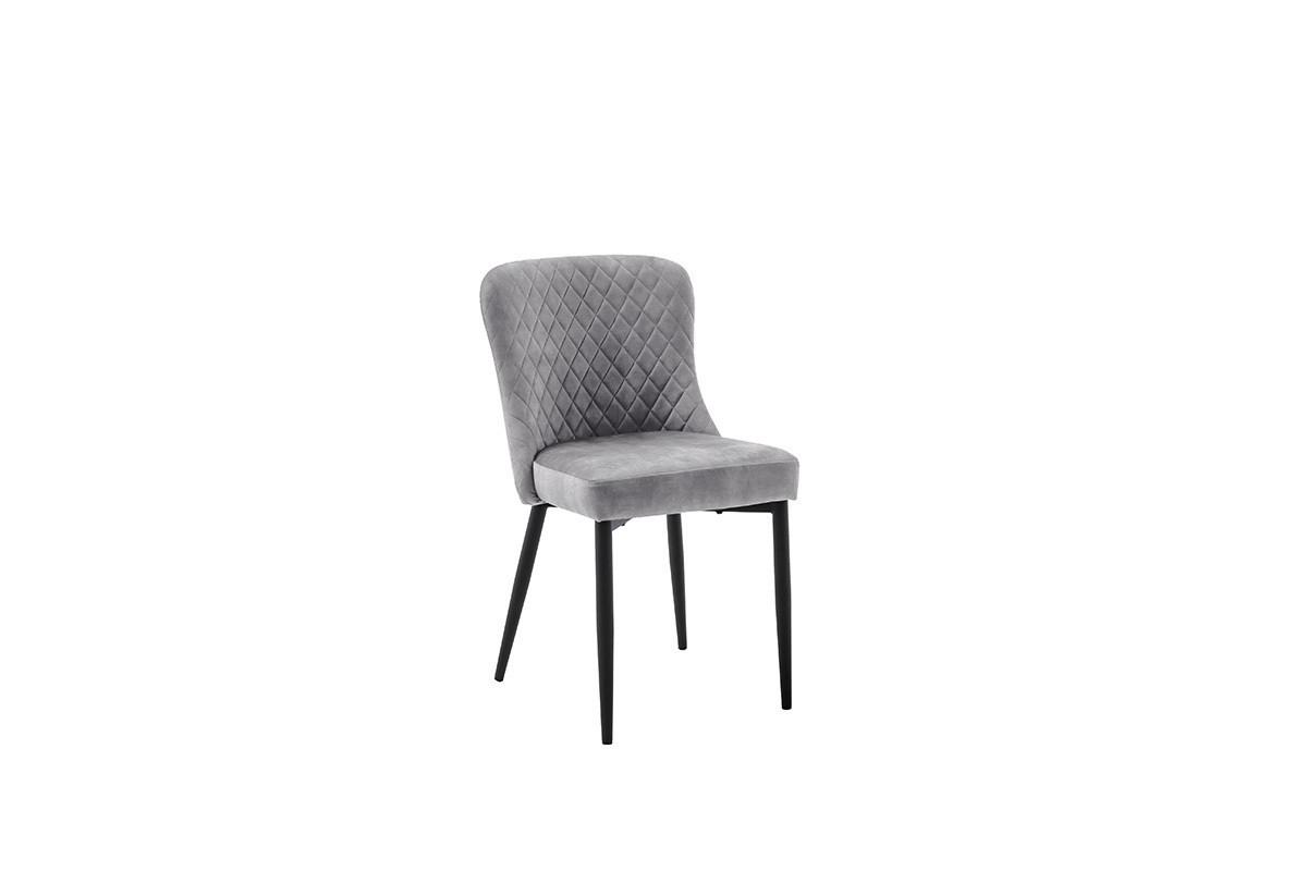 Stuhl Aboshi Vintage Grau B: 46 cm - Schwarz/Grau, ROMANTIK / LANDHAUS, Textil/Metall (46/85/58cm)