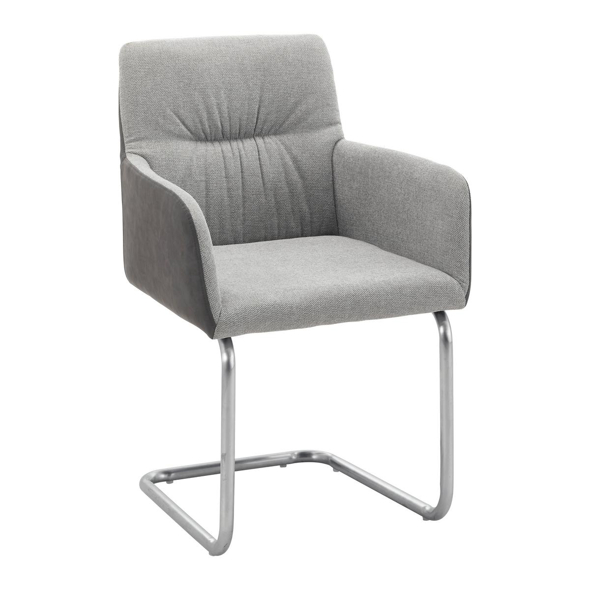 Houpací židle ENJA světlešedá - šedá/barvy nerez oceli, Moderní, kov/dřevo (86/58/62cm) - Bessagi Home