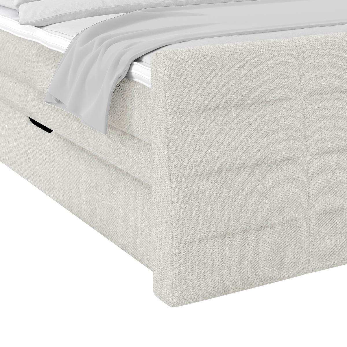 Boxspringbett Libra - Schwarz/Weiß, KONVENTIONELL, Textil (160/200cm)