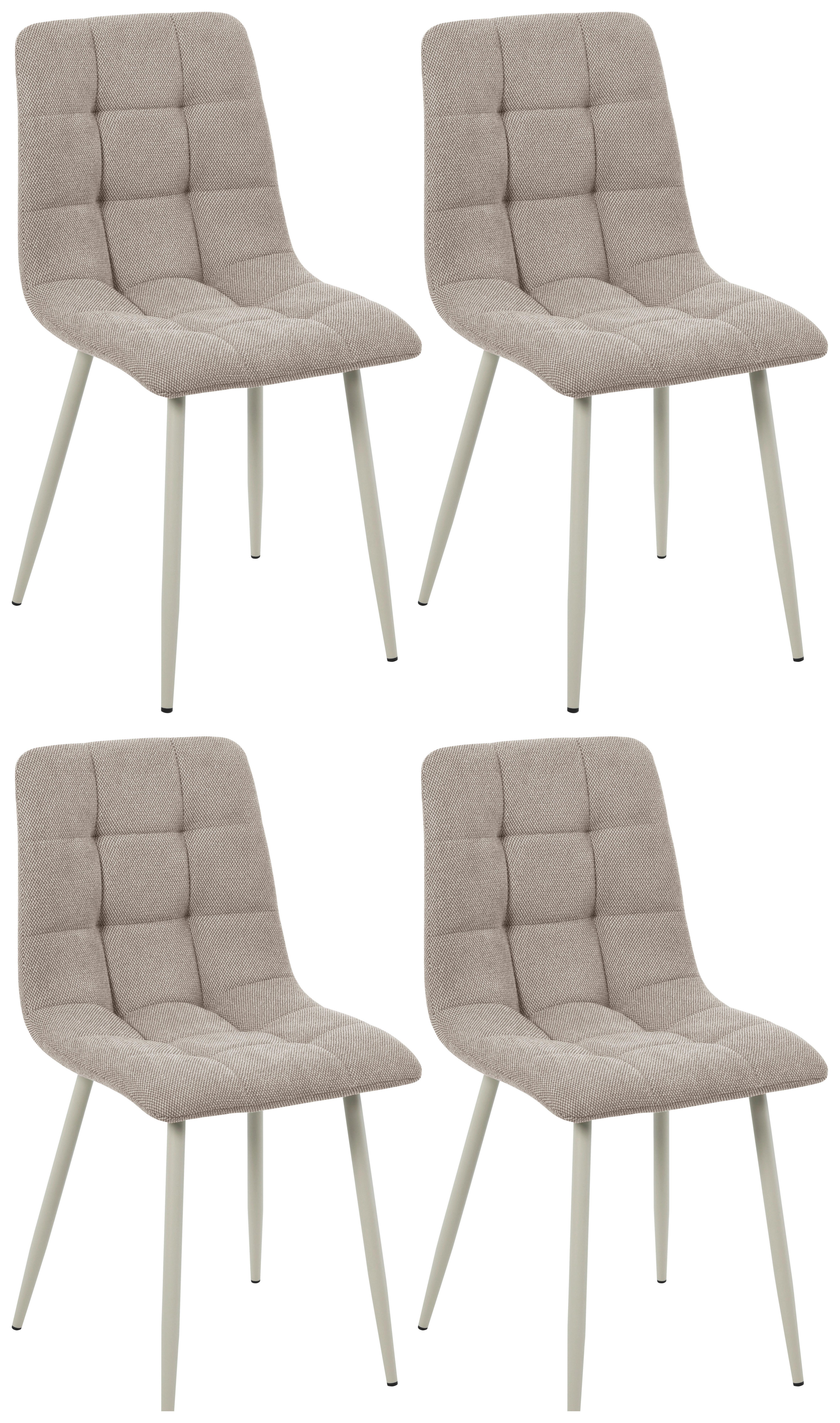 Vierfußstuhl Adea Leinenoptik Taupe, B: 45 cm - Taupe/Beige, KONVENTIONELL, Holz/Textil (45/88/55cm) - P & B