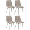 Vierfußstuhl Adea Leinenoptik Taupe, B: 45 cm - Taupe/Beige, KONVENTIONELL, Holz/Textil (45/88/55cm) - P & B