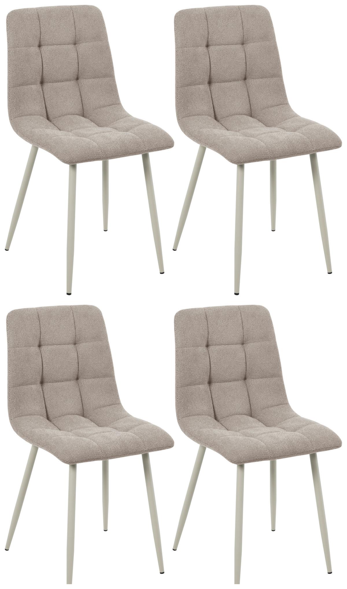 Vierfußstuhl Adea Leinenoptik Taupe, B: 45 Cm - Taupe/Beige, KONVENTIONELL, Holz/Textil (45/88/55cm) - P & B