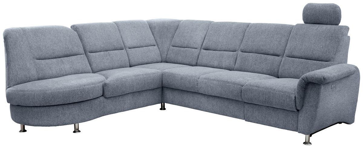 Ecksofa Parole Hellblau S: 236x275 Cm - Chromfarben/Hellblau, MODERN, Textil (236/275cm) - Livetastic
