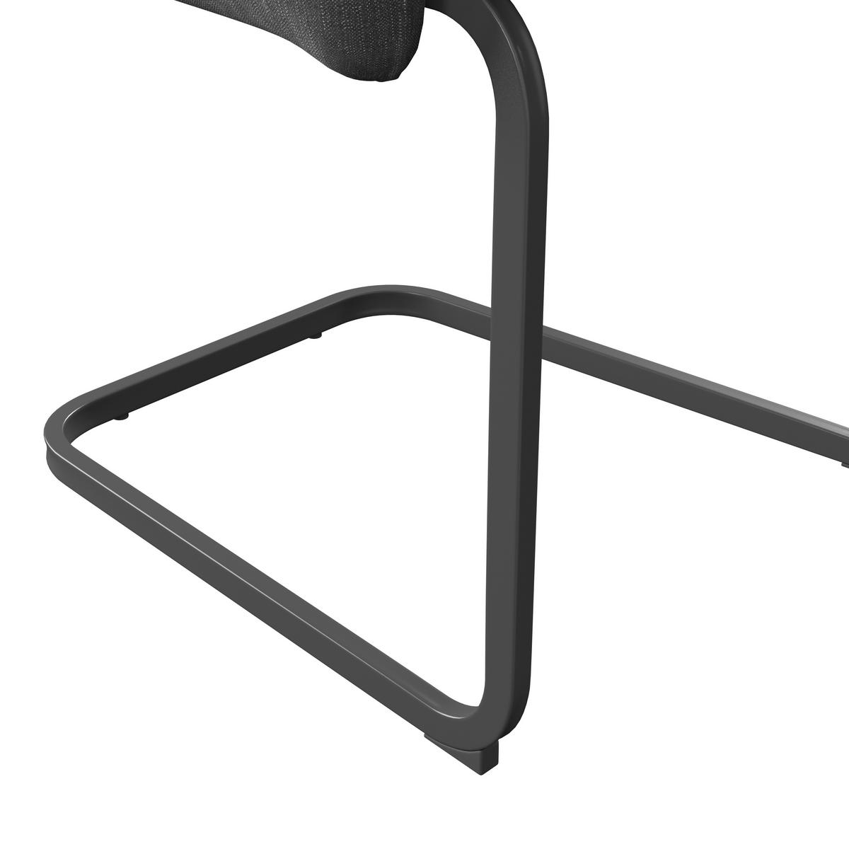 Armlehnstuhl Bordal Dunkelgrau Gepolstert - Dunkelgrau/Schwarz, MODERN, Textil/Metall (52/91/59,5cm) - MID.YOU