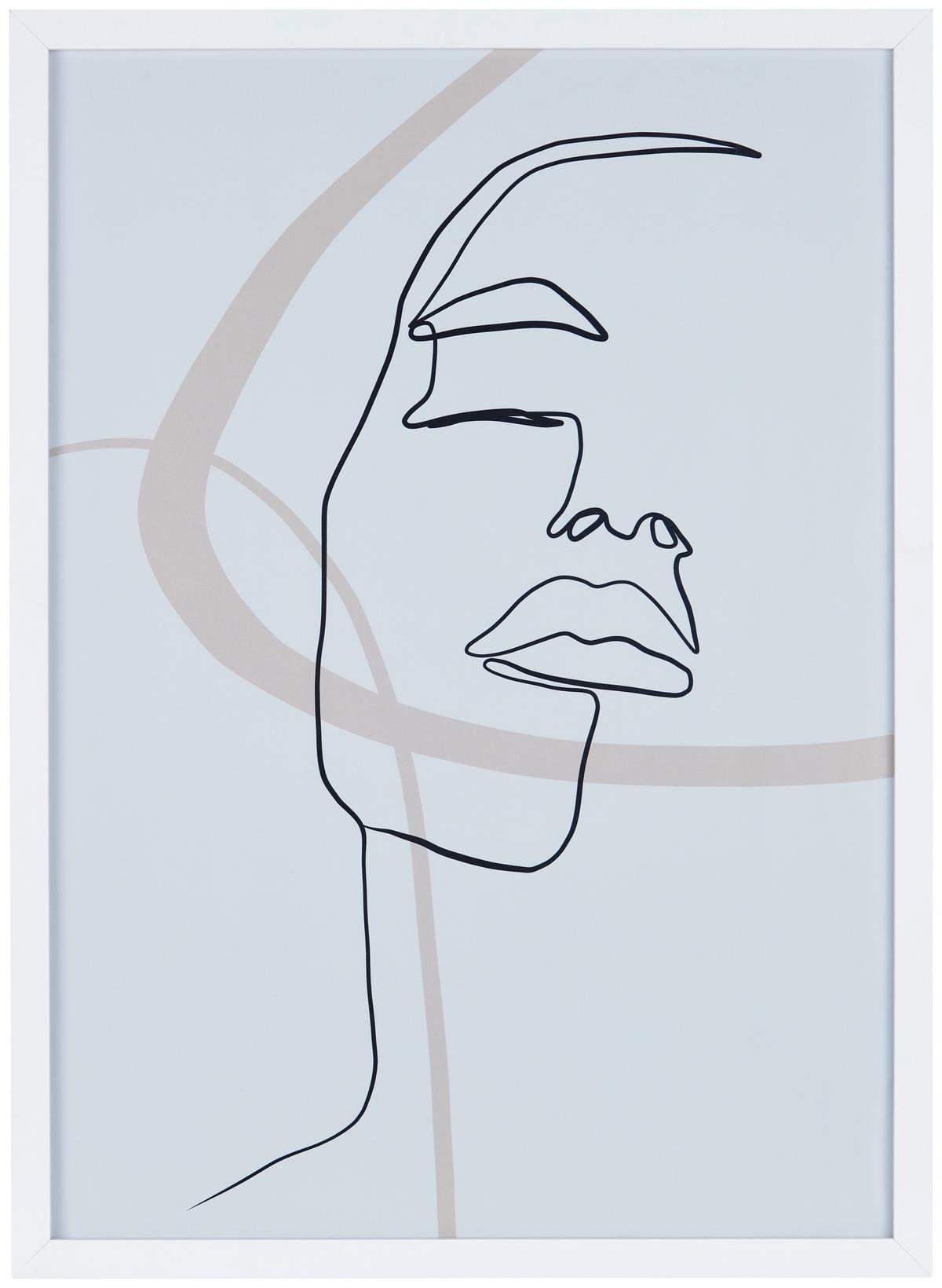 Bilderrahmen 50x70 cm Caralina Holz-Dekor Weiß, 53,3x73,3 cm - Weiß, Basics, Glas/Holz (53,3/73,3/1,5cm) - Luca Bessoni