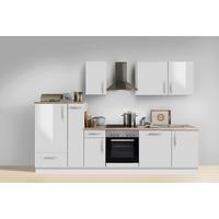 Küchenblock White-Premium - Weiß Hochglanz/Weiß, KONVENTIONELL, Holzwerkstoff (300cm) - Menke