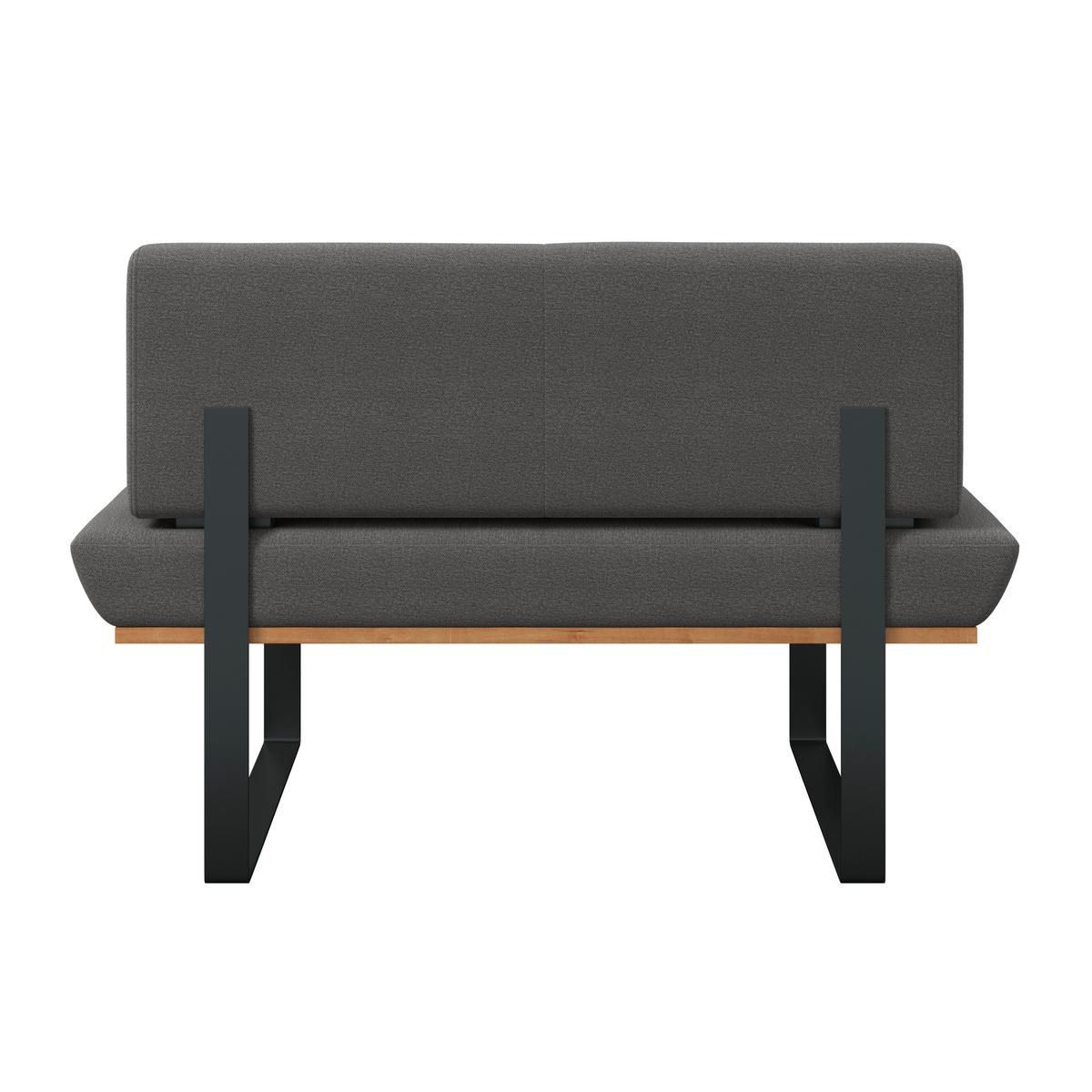 Sitzbank Tristan Webstoff anthrazit, B: 130cm - Anthrazit/Schwarz, MODERN, Holz/Textil (130/48/90cm) - James Wood