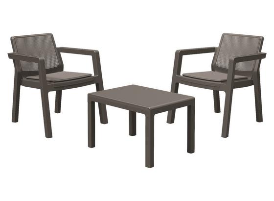 Balkonmöbel Set Emily, Kunststoff mit Kissen - Hellgrau/Graphitfarben, Basics, Kunststoff/Textil