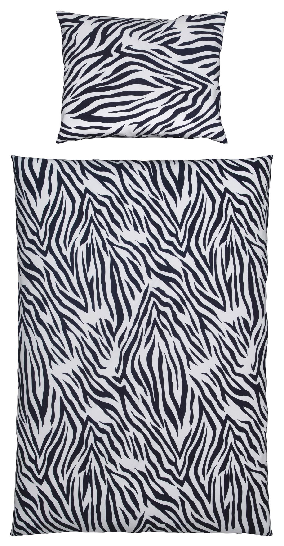 Bettwäsche Trude - Schwarz/Weiß, KONVENTIONELL, Textil - Ondega