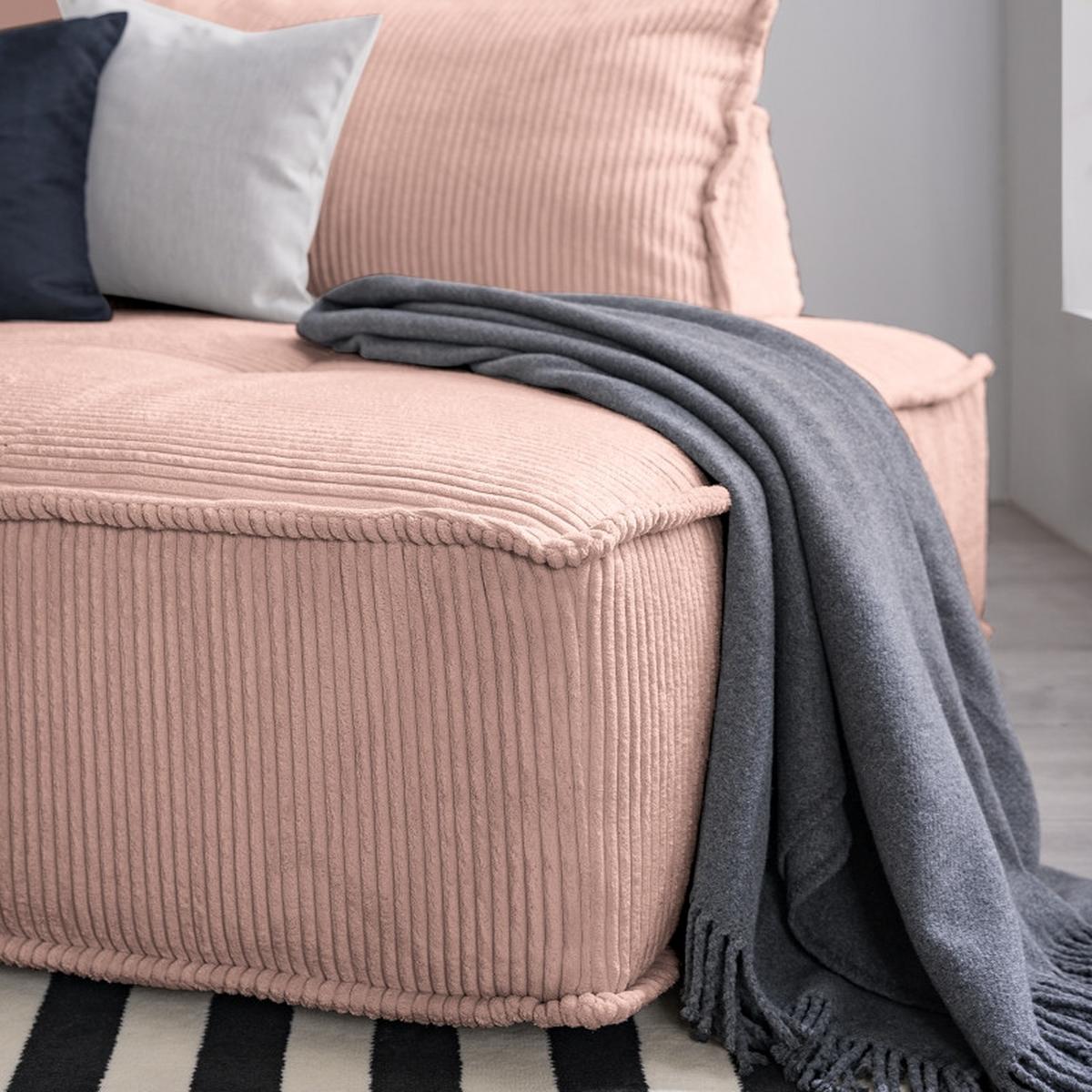 Rückenkissen Cordy, Flieder B: 83 Cm - Flieder, MODERN, Textil (83/25/42cm) - Trendmanufaktur