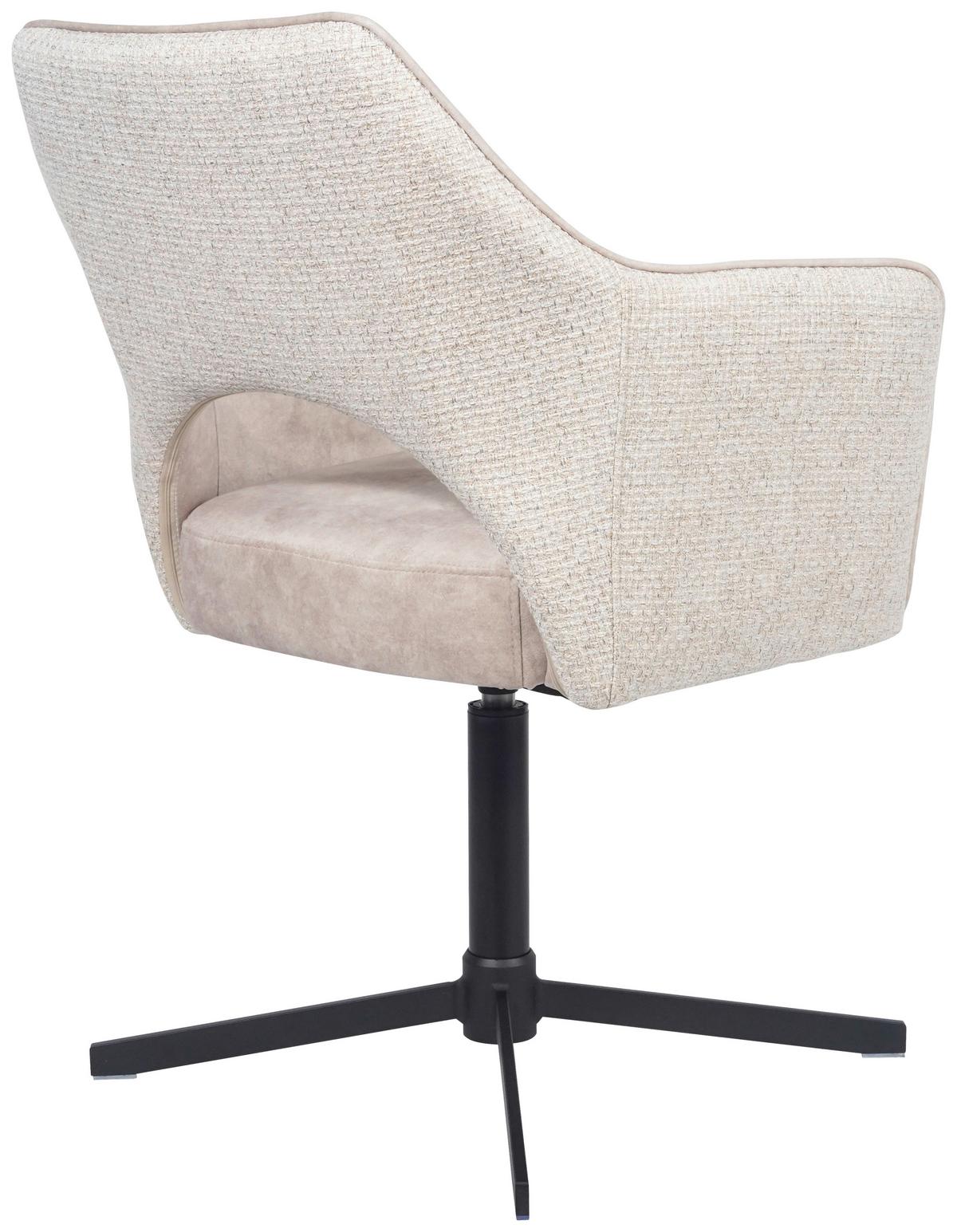 STOLIČKA S PODRÚČKAMI VALLETTA - čierna/krémová, Konventionell, kov/textil (64/85/61cm) - Best Price