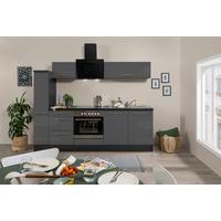 Küchenzeile Rp240egc mit Geräte 240 cm Grau - Grau, Basics, Holzwerkstoff (240cm) - Respekta