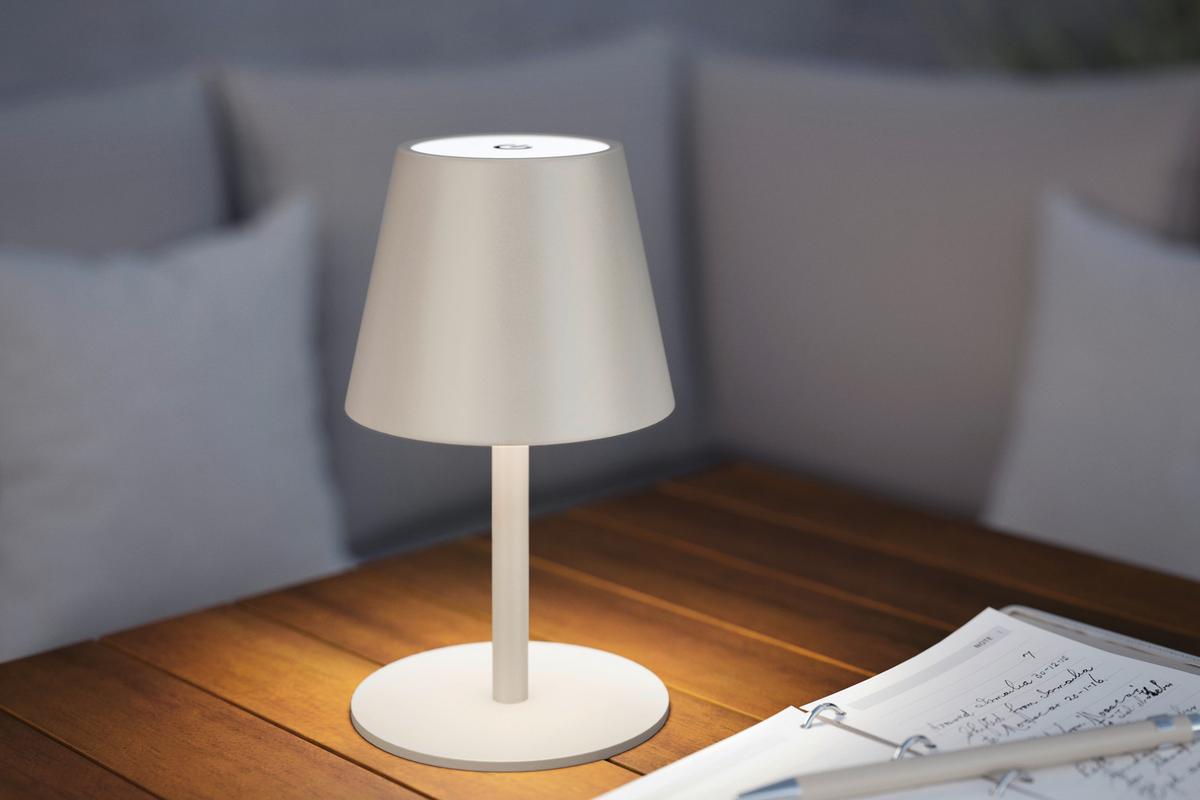 STOLNÍ LAMPA NA BATERIE NOEMI - pískové barvy, Konvenční, kov/plast (10,5/17-36cm) - Mömax