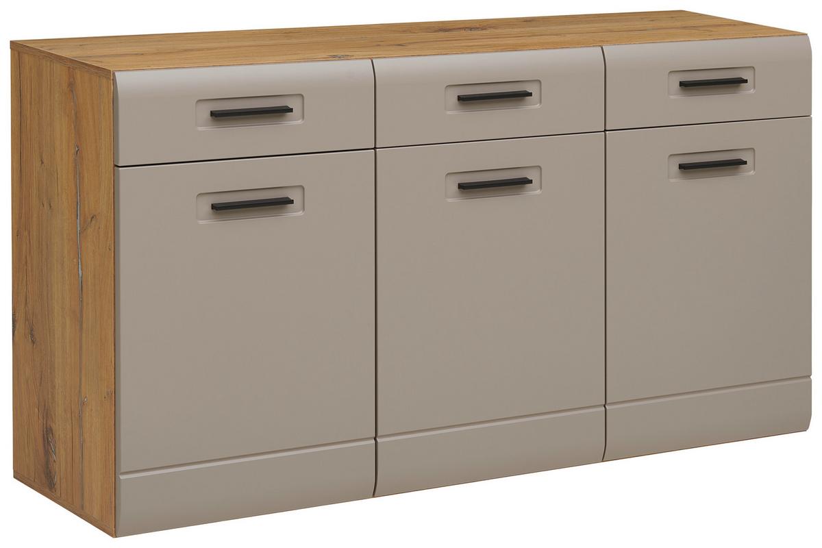 Sideboard B: 150 cm Auris Basalt/Eiche Dekor - MODERN, Holzwerkstoff (150/81,3/43,1cm) - Luca Bessoni