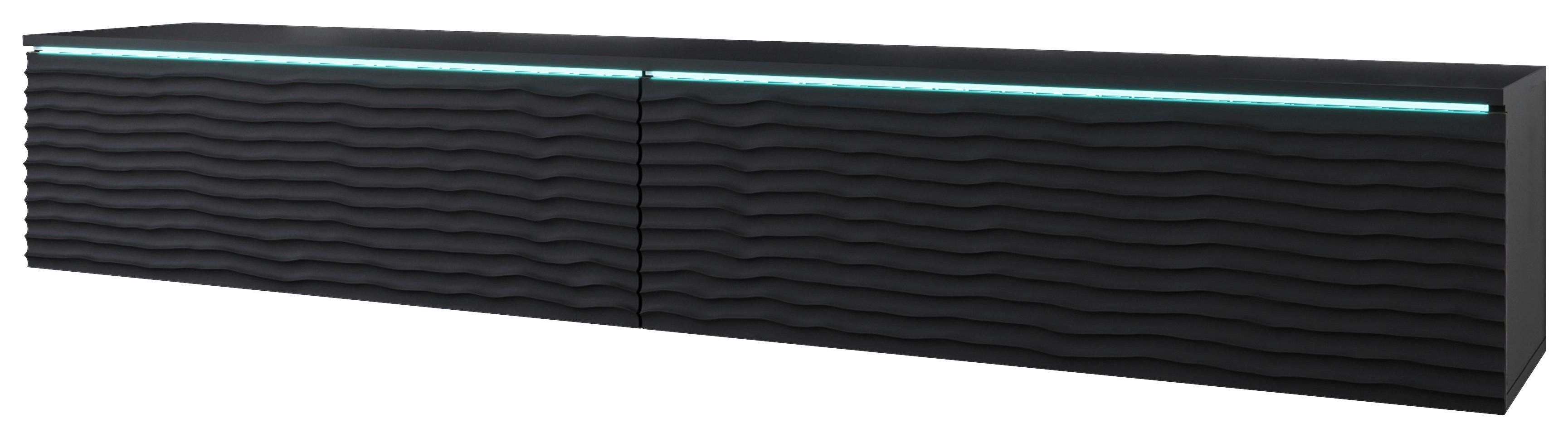NÍZKA KOMODA D180 SCHWARZ B: 180 CM - čierna/sivá, Lifestyle, kompozitné drevo/plast (180/30/33cm) - P & B