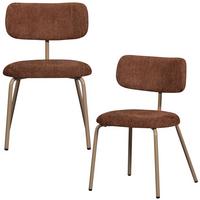 Stuhl-Set Travis Braun/Beige B: 48cm - Beige/Braun, MODERN, Textil/Metall (48/75/53cm) - Livetastic