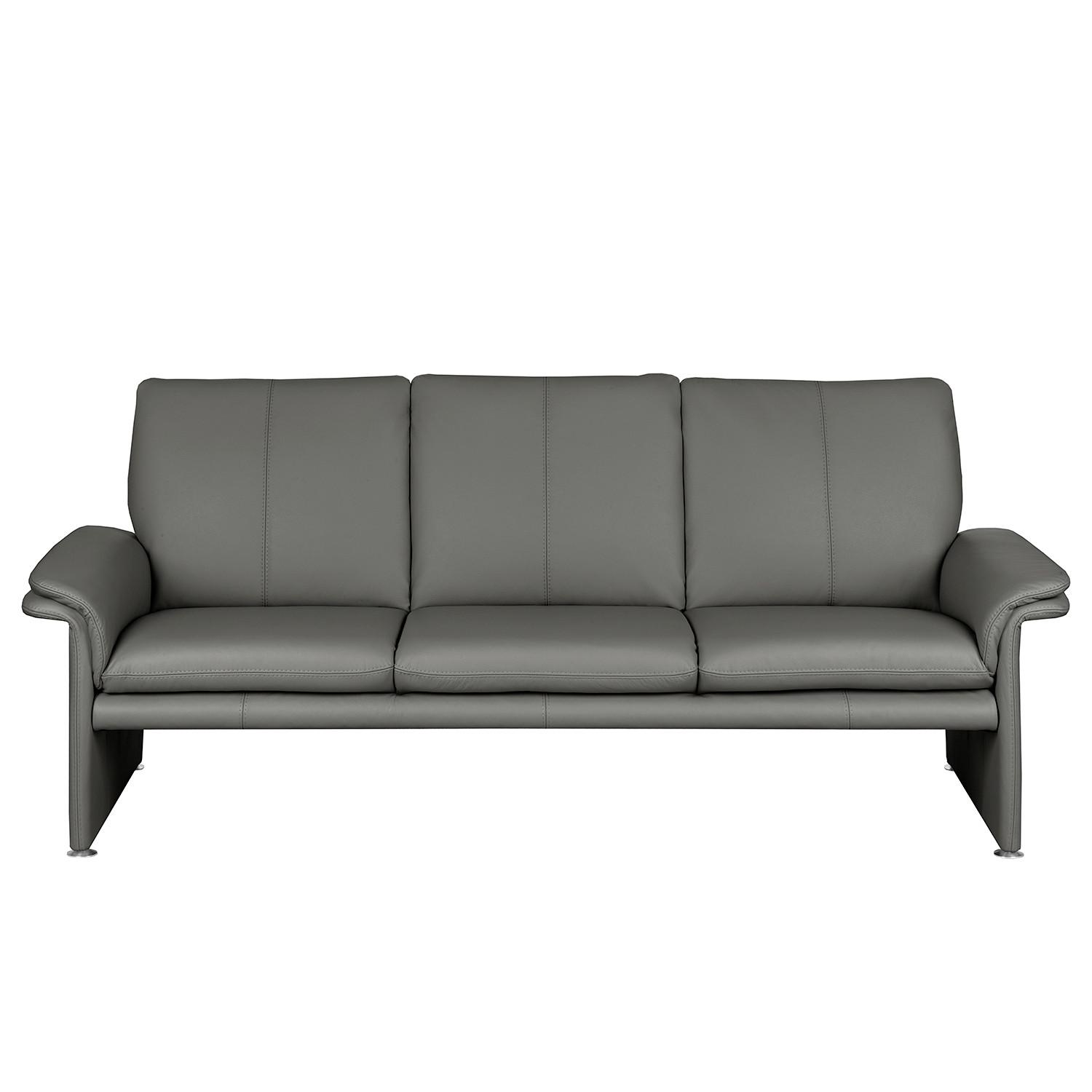 3-Sitzer-Sofa Comodo Echtleder Anthrazit B: 214 cm