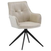 Armlehnstuhl Ion Schwarz/Taupe B: 58 cm - Taupe/Schwarz, MODERN, Holz/Textil (58/87/61,5cm) - Livetastic