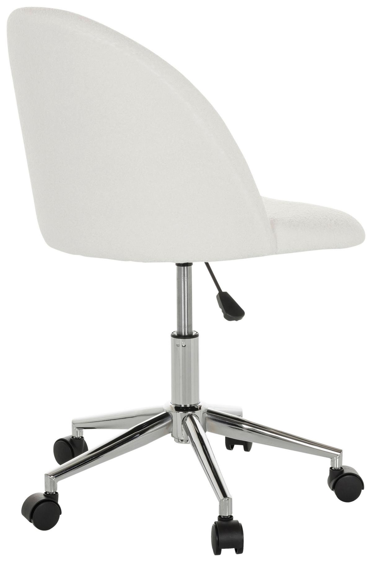 Drehstuhl Solao Ted - Chromfarben/Weiß, Basics, Kunststoff/Textil (49/77-87/55cm) - MID.YOU