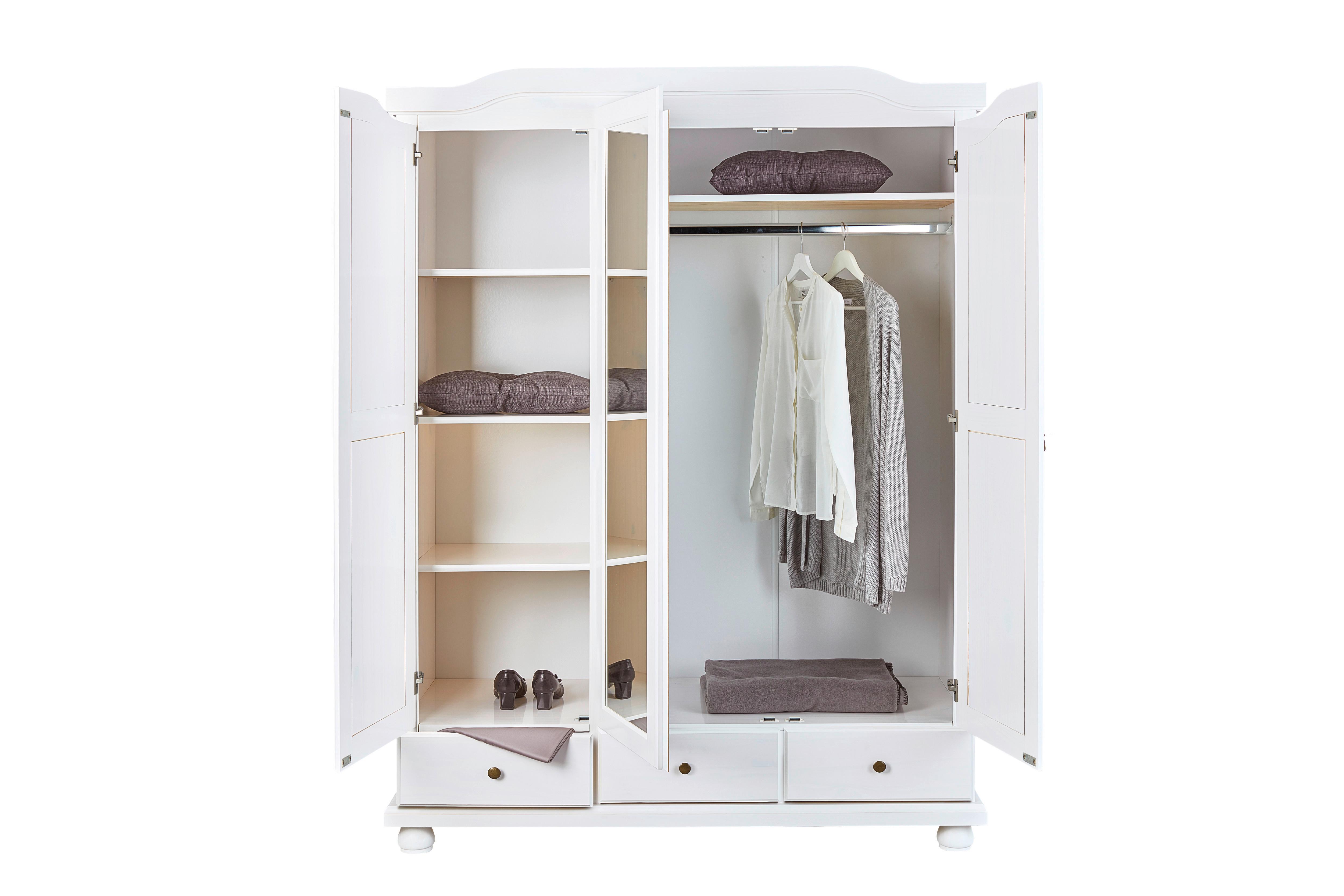 Schrank Kappl Weiß Massiv Bxh 150x198 Cm Mit Spiegeltür