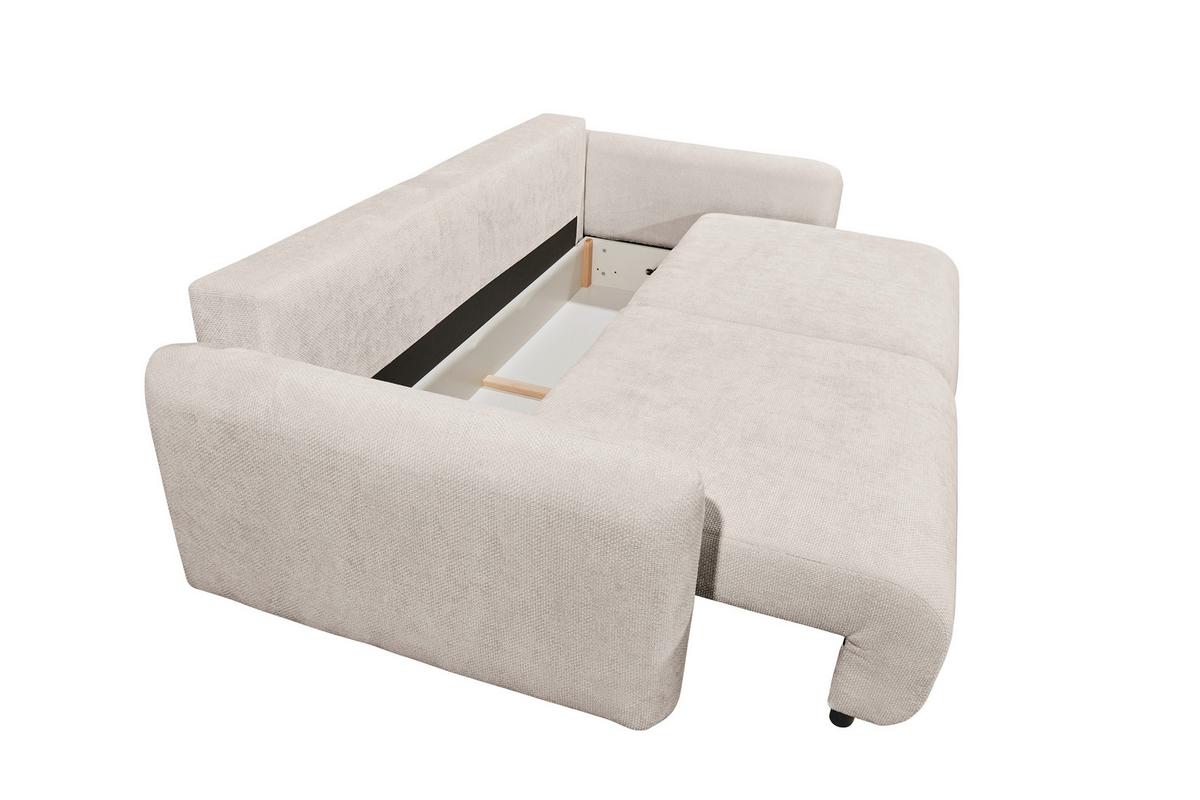 Schlafsofa Bubble 2 Beige, B: 240cm - Beige/Schwarz, MODERN, Textil (240/89/122cm) - MID.YOU