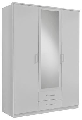 Dreitüriger Kleiderschrank in Weiß mit Spiegeltür Dreitüriger Kleiderschrank in Weiß mit Spiegeltür