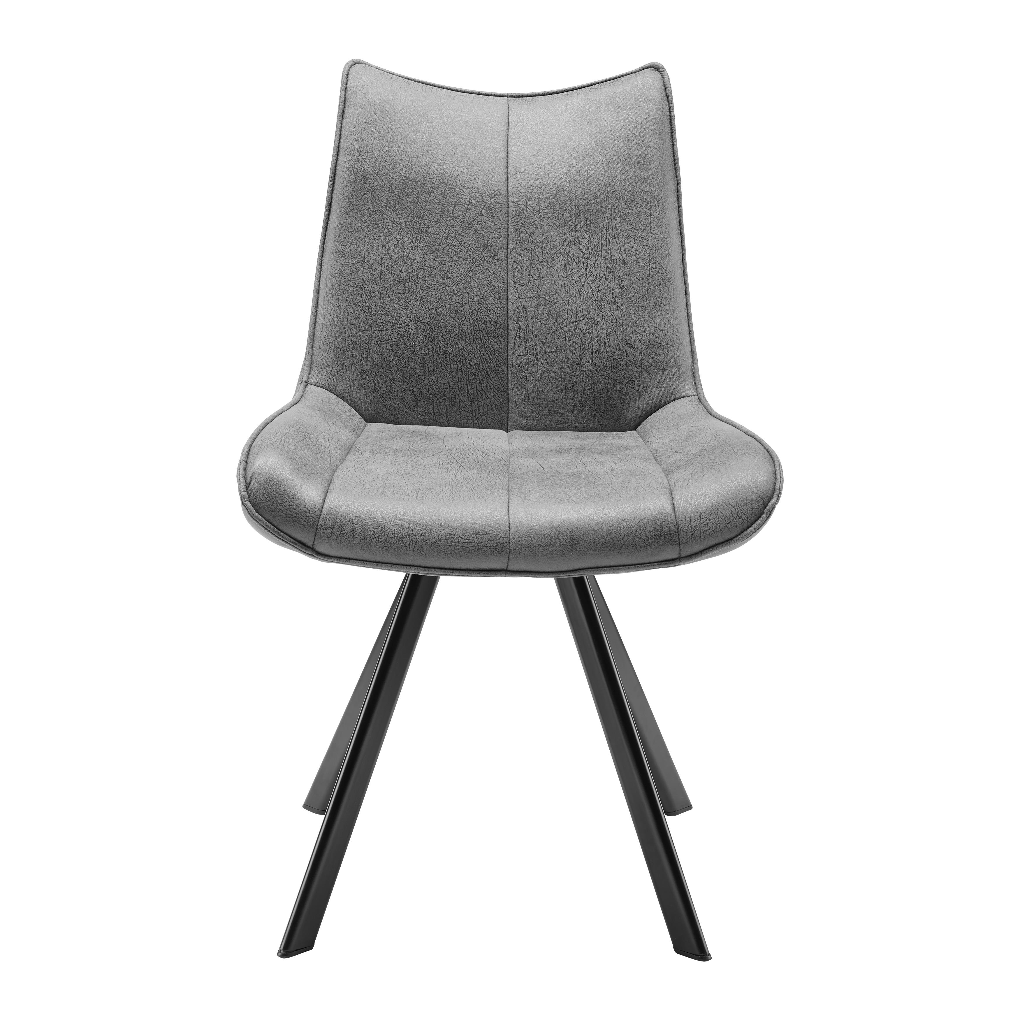 Jídelní Židle Melina - černá/tmavě šedá, Moderní, kov/textil (59/86/56cm) - Bessagi Home