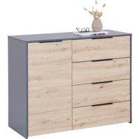 KOMODA ALAN 3 antracitová/dub Artisan - černá/antracitová, Moderní, kompozitní dřevo (114,5/93,4/50cm) - Luca Bessoni