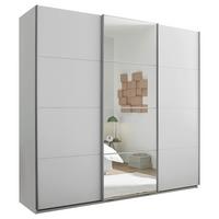 Schwebetürenschrank 3-Trg. inkl. Zubehör, Weiß - Weiß, KONVENTIONELL, Glas/Holzwerkstoff (215/204/60cm)
