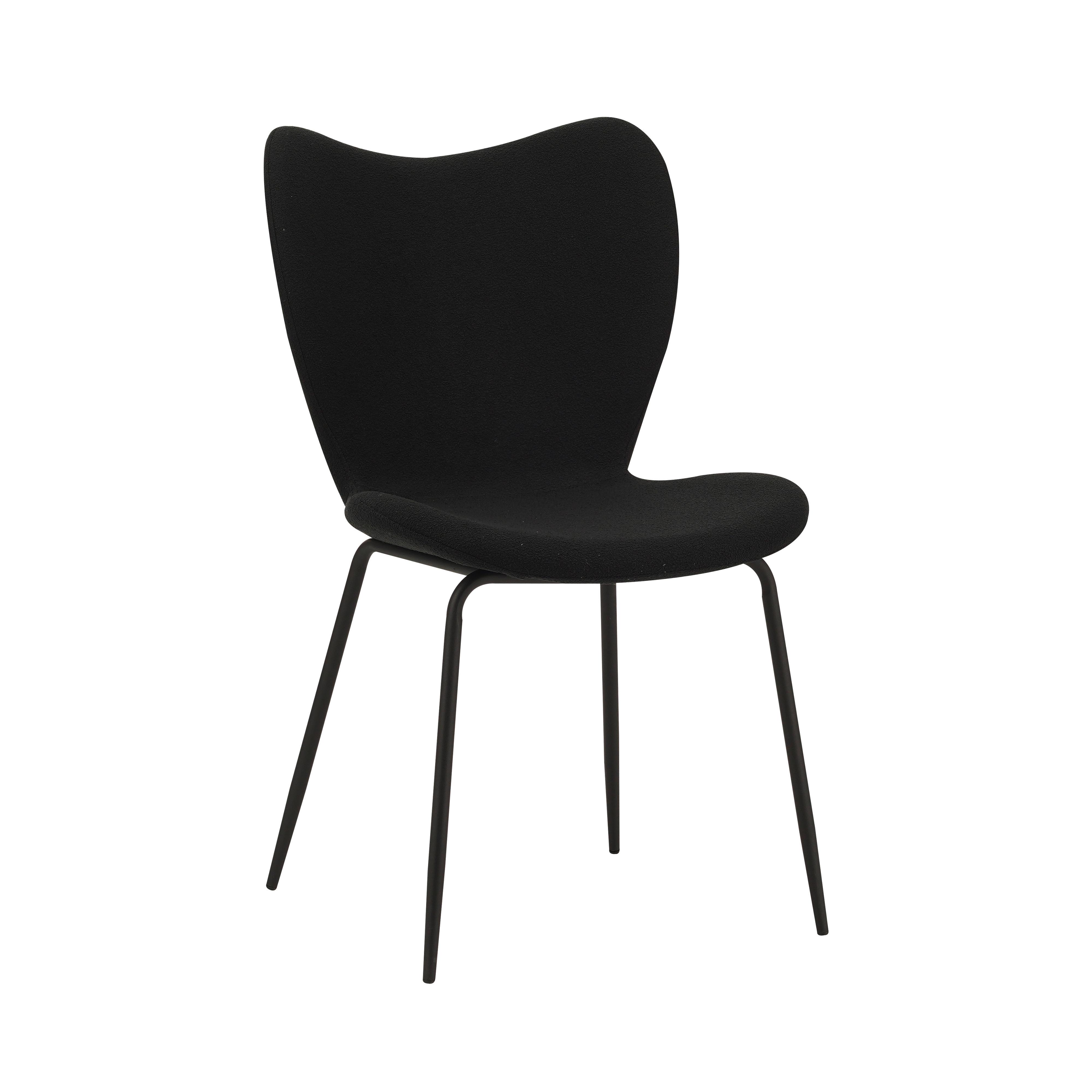 Stuhl-Set Caen Schwarz B: 50 cm - Schwarz, MODERN, Textil/Metall (50/88,5/42cm) - MID.YOU