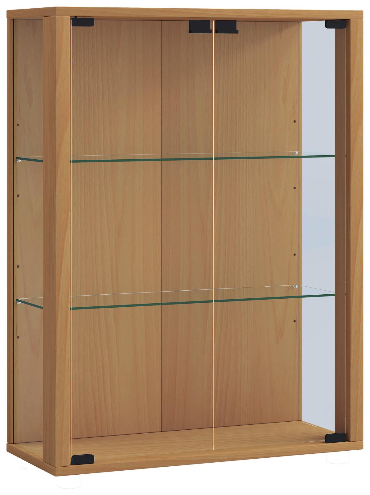 ZÁVESNÁ VITRÍNA UDINA - farba buka/čierna, Konventionell, kompozitné drevo/plast (60/80/25cm) - MID.YOU