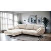 Ecksofa Biarritz, Beige Schenkel: 204x324 cm - Beige/Schwarz, Design, Textil (205/324cm) - Livetastic