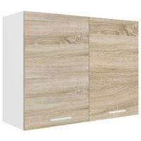 Küchenoberschrank Esilo 80 Cm Weiß/eiche Dekor - Weiß/Sonoma Eiche, KONVENTIONELL, Holzwerkstoff (80/60/31cm) - MID.YOU