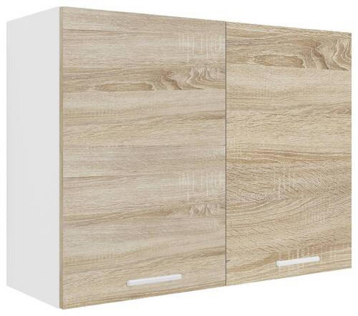 Küchenoberschrank Esilo 80 Cm Weiß/eiche Dekor - Weiß/Sonoma Eiche, KONVENTIONELL, Holzwerkstoff (80/60/31cm) - MID.YOU
