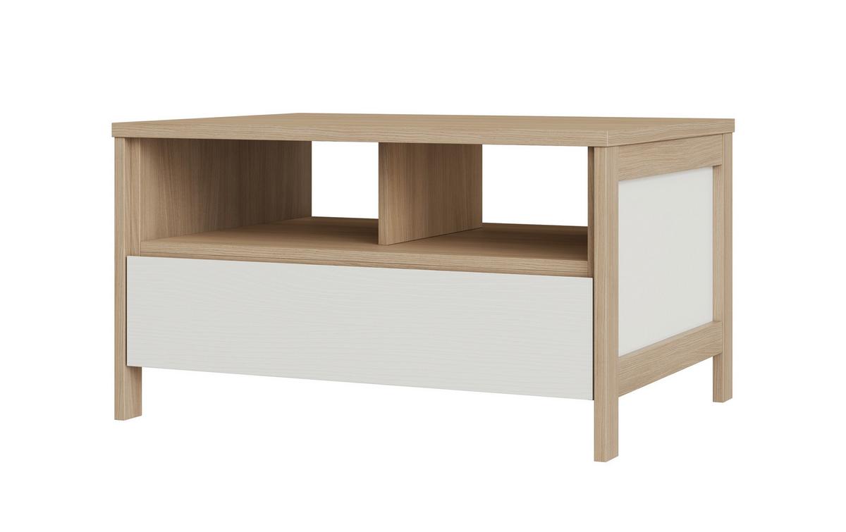 Couchtisch Stranda Weiß B: 80cm - Eichefarben/Weiß, Design, Holzwerkstoff (80/46/60cm) - MID.YOU