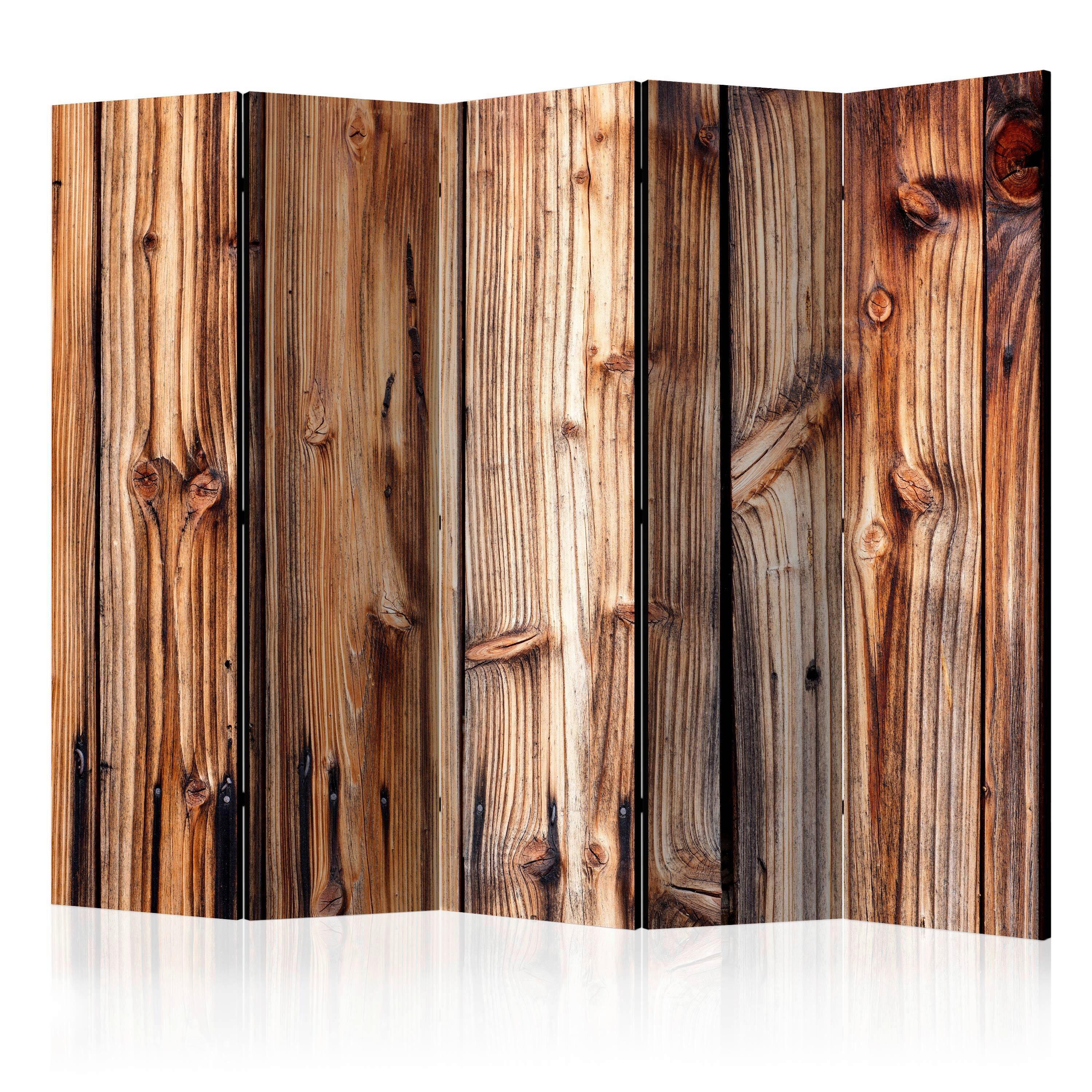 PARAVENT Braun Beige B: 225 cm - Beige/Braun, Basics, Holz/Textil (225/172/3cm) - artgeist