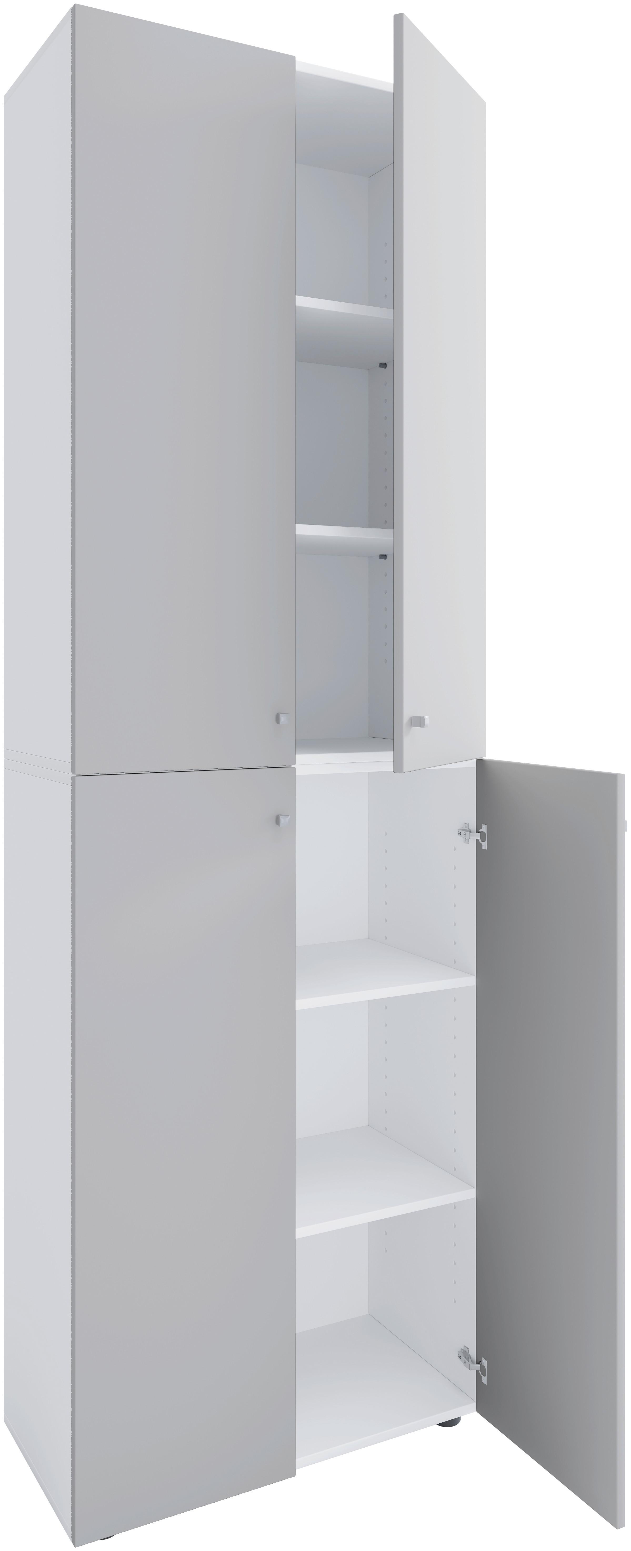 Aktenschrank Lona Grau, Weiß B: 70 Cm - Weiß/Grau, Design, Holzwerkstoff (70/220/39cm) - MID.YOU