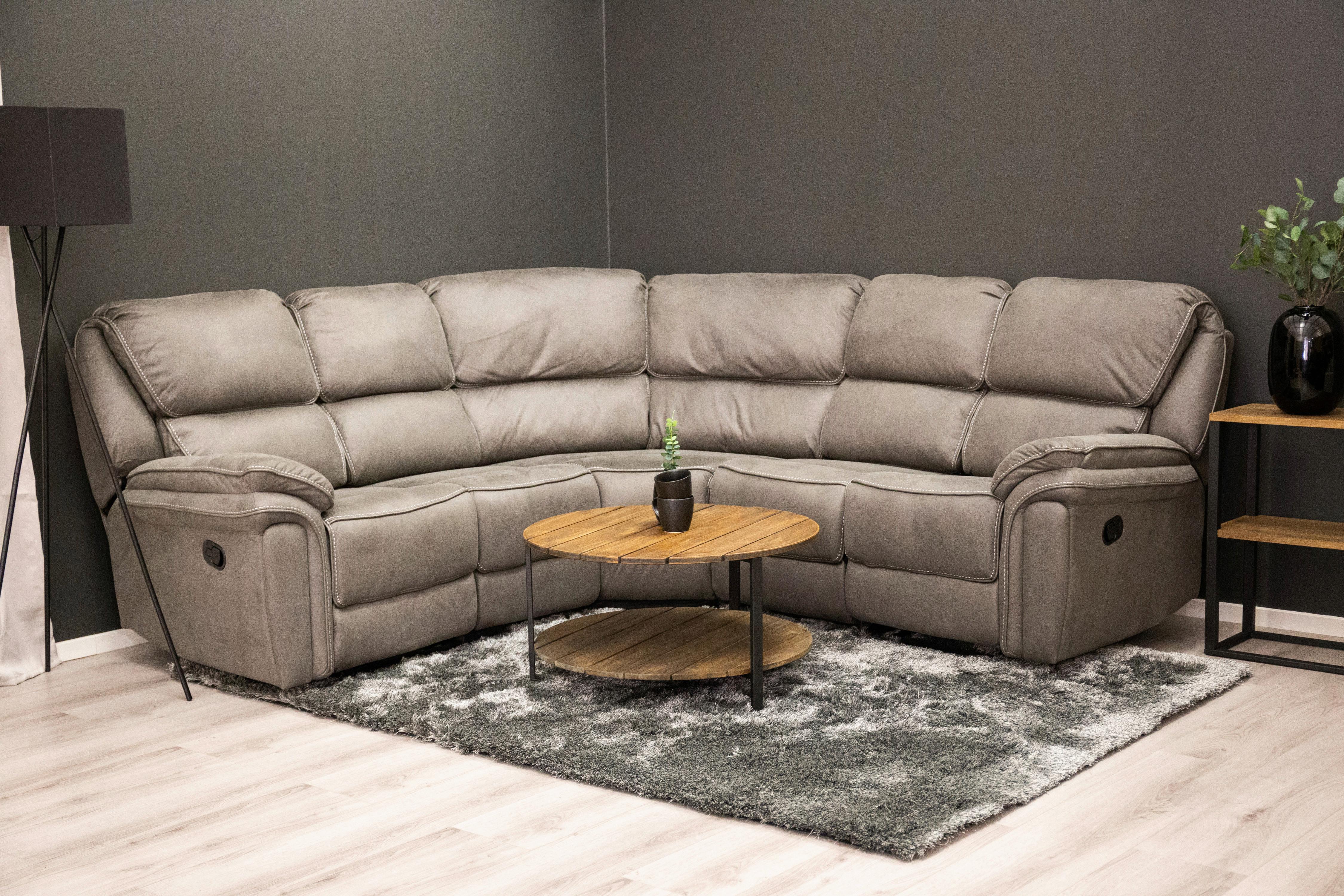 Ecksofa Saranda - Schwarz/Grau, Design, Kunststoff/Textil (169/169cm) - Livetastic