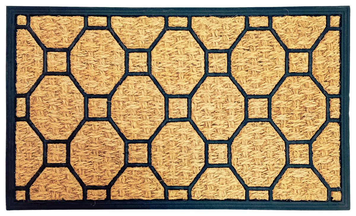 Lábtörlő Kb. 45/75cm - fekete/világosbarna, Basics, műanyag/természetes anyagok (45/75cm) - Best Price