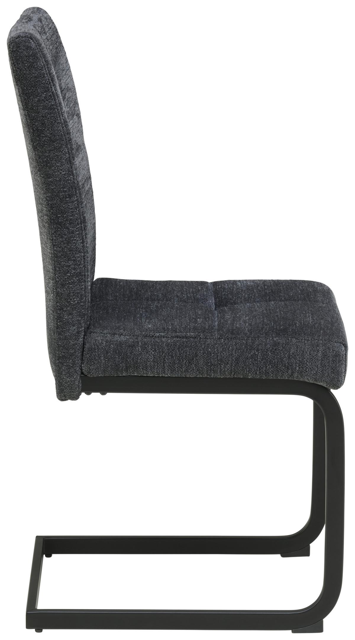 Schwingstuhl Magnus Dunkelgrau B: 39 cm - Dunkelgrau/Schwarz, LIFESTYLE, Textil/Metall (39/98/43cm) - MID.YOU