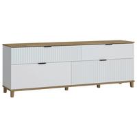 Tv-element Plisse Weiß/grandson Eiche B: 183,8cm - MODERN, Holzwerkstoff (183,8/65,6/40cm)