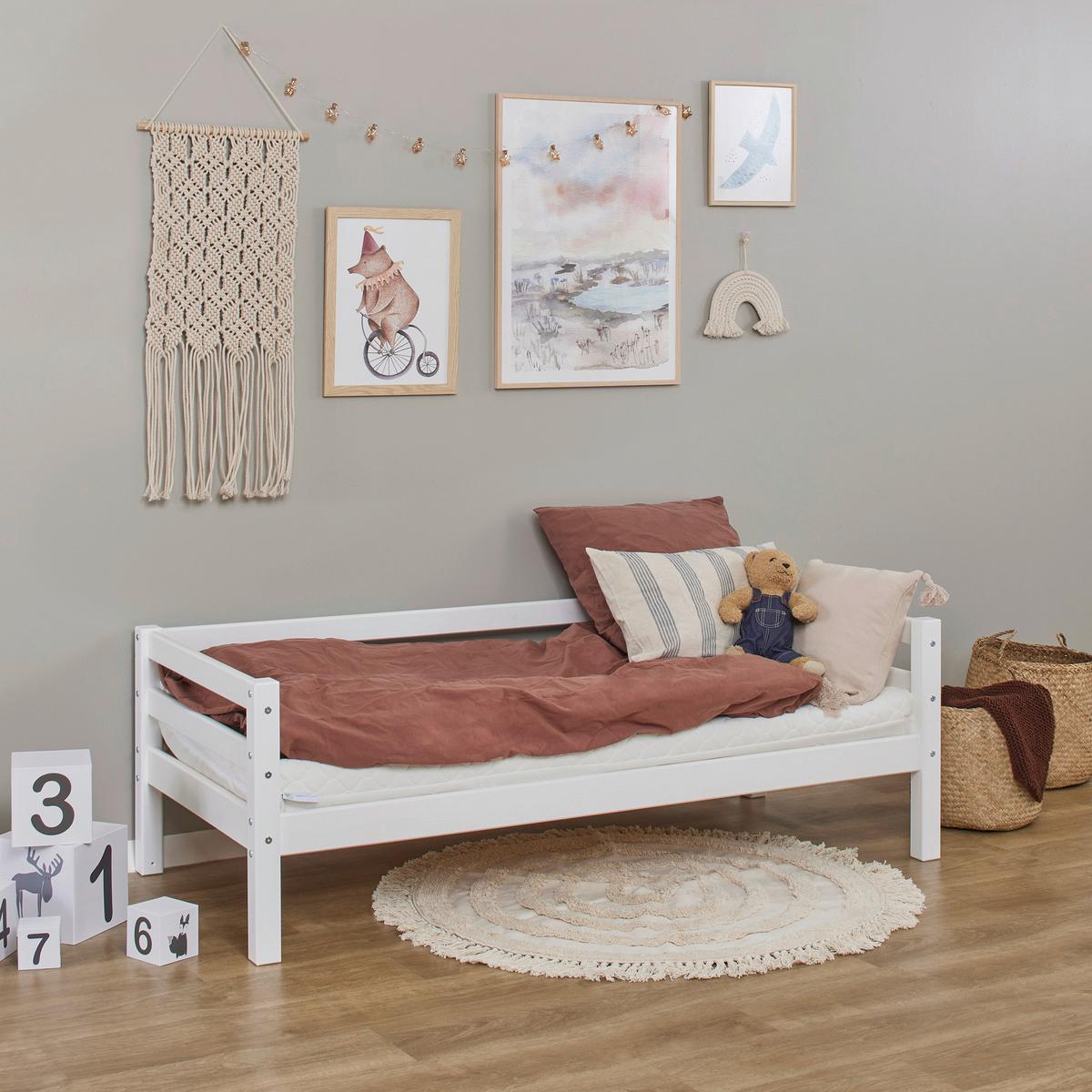 Kinder-/Juniorbett Eco Dream Weiß, Lf: 70x160 cm - Weiß/Naturfarben, MODERN, Holz (70/160cm) - MID.YOU