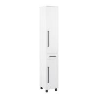 Vysoká skrinka MARIANNE biela - čierna/biela, Modern, kov/kompozitné drevo (30/185/35cm) - Bessagi Home