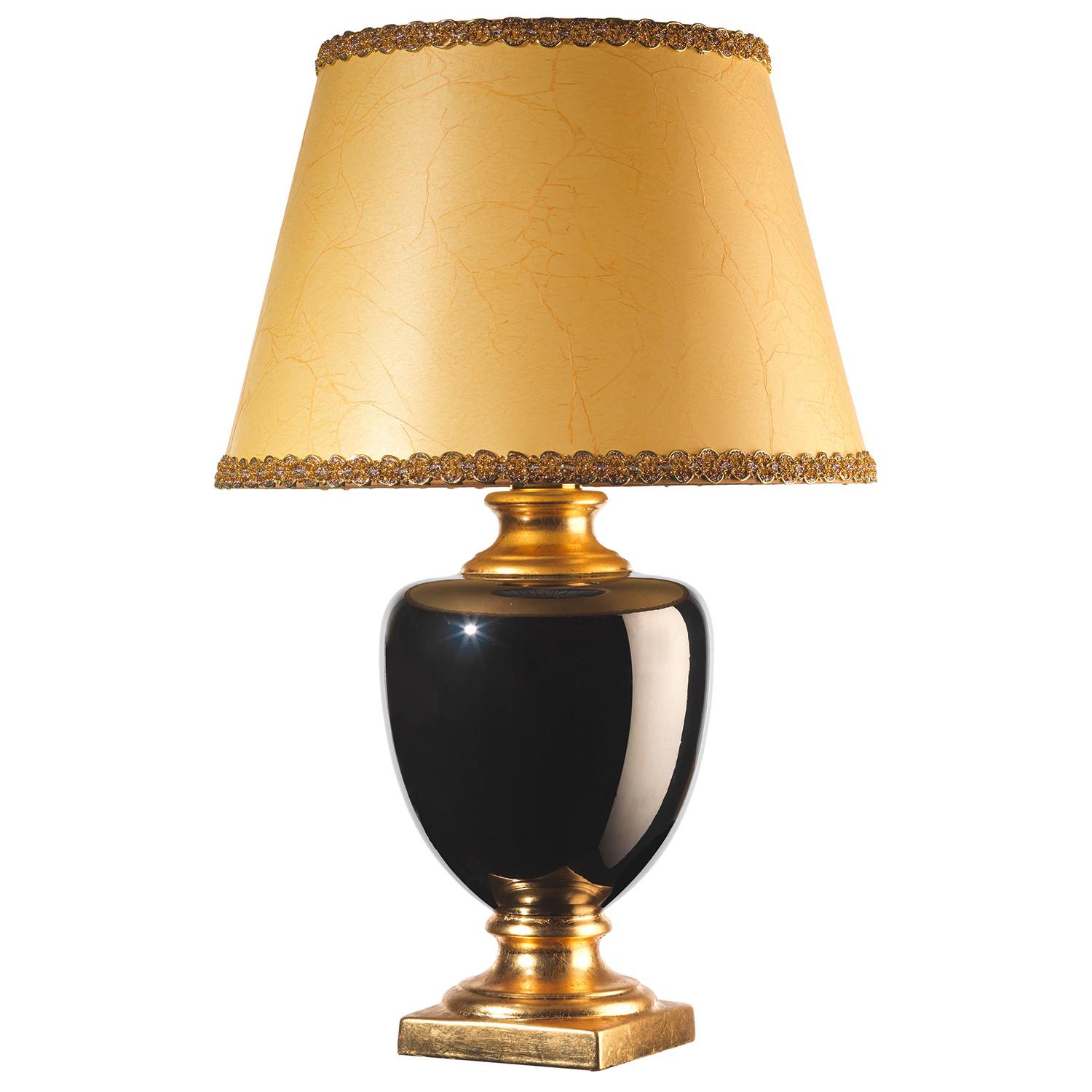 Tischleuchte 229/G - Hellbraun/Goldfarben, KONVENTIONELL, Keramik/Textil (45/45/75cm)