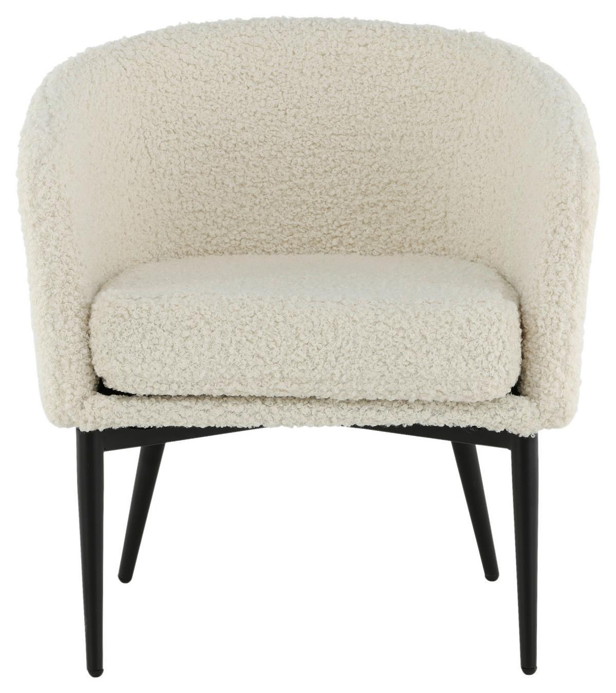 Sessel Fluffy - Schwarz/Weiß, Design, Kunststoff/Textil (66/70,5/64cm) - Livetastic