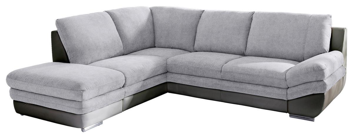 Wohnlandschaft In L-Form Nardo 221x264 cm - Chromfarben/Dunkelgrau, MODERN, Textil (221/264cm) - MID.YOU