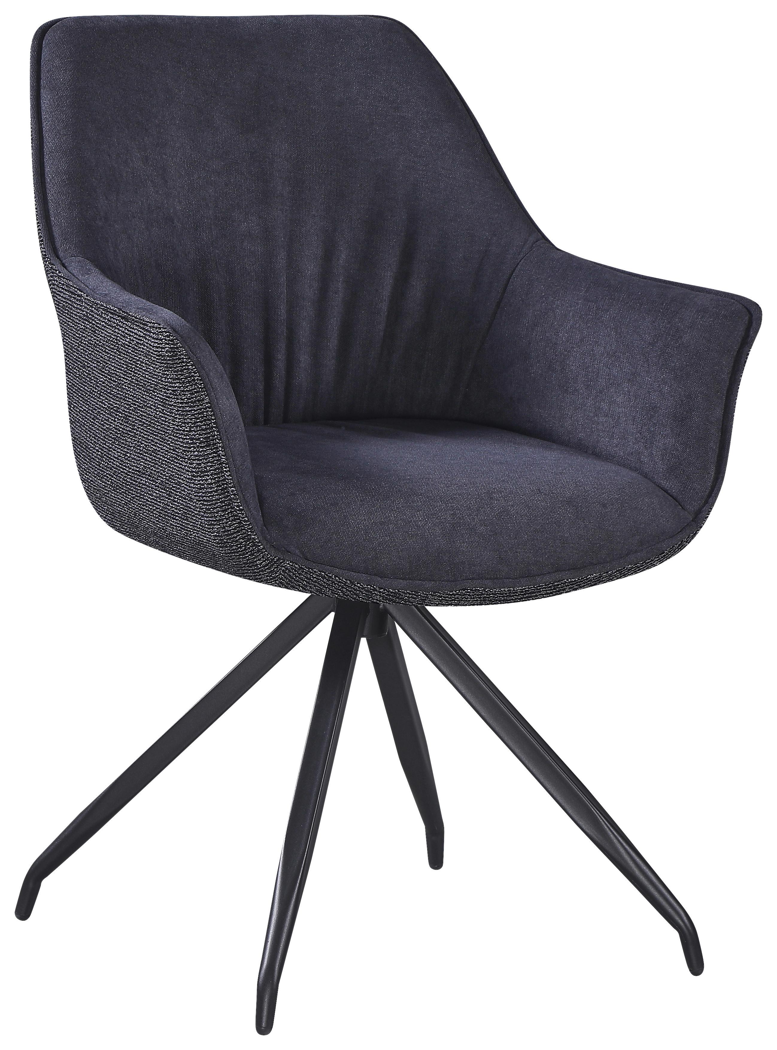 ŽIDLE S PODRUČKAMI NOVA - šedá/černá, Moderní, kov/textil (64/85/62cm) - Premium Living