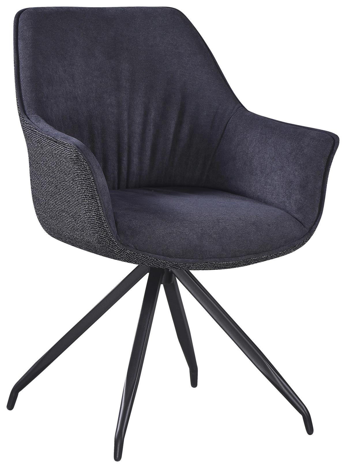 ŽIDLE S PODRUČKAMI NOVA - šedá/černá, Moderní, kov/textil (64/85/62cm) - Premium Living