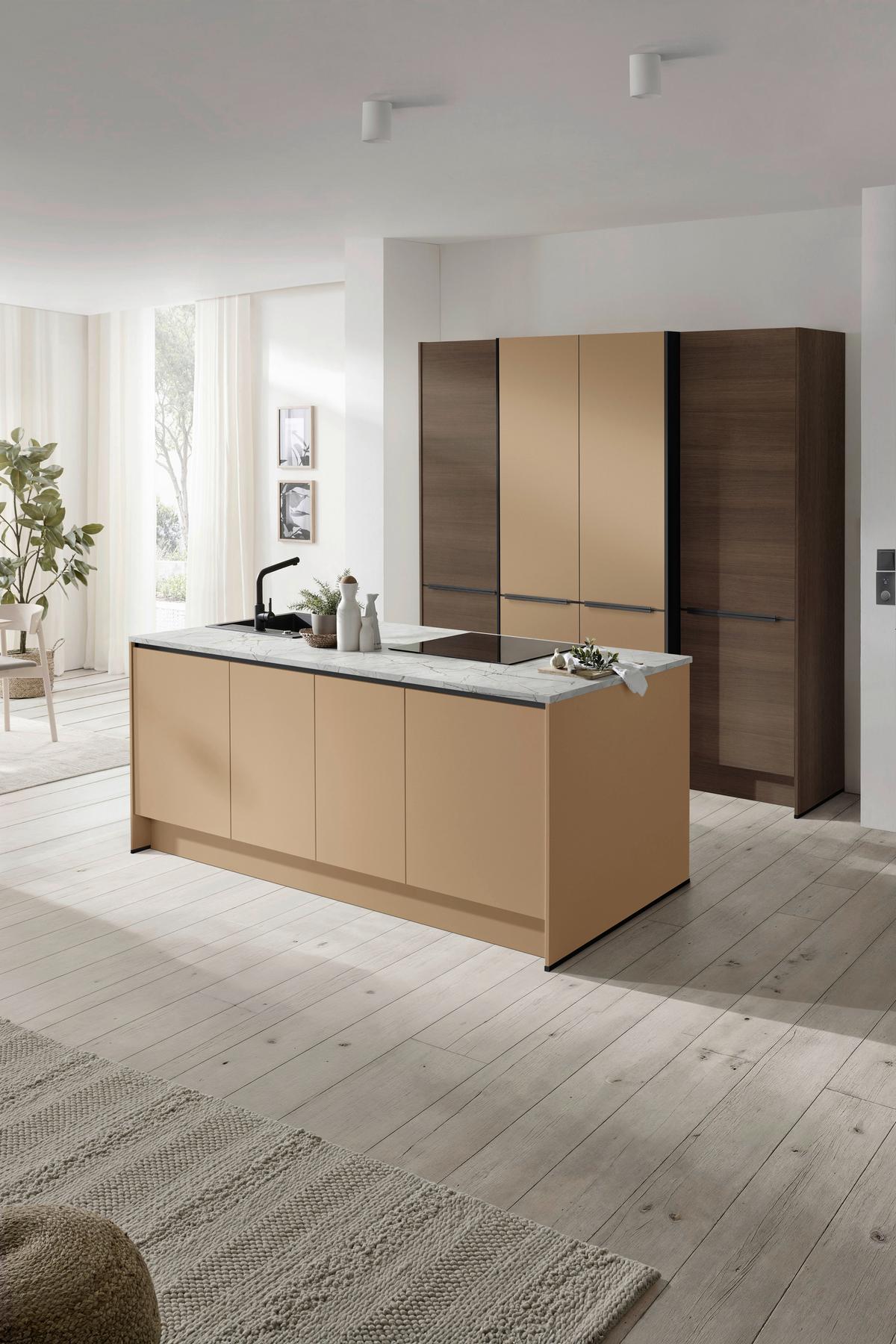 Einbauküche Ip 2200 - Eichefarben/Gelb, MODERN, Holzwerkstoff (226,4cm) - Impuls